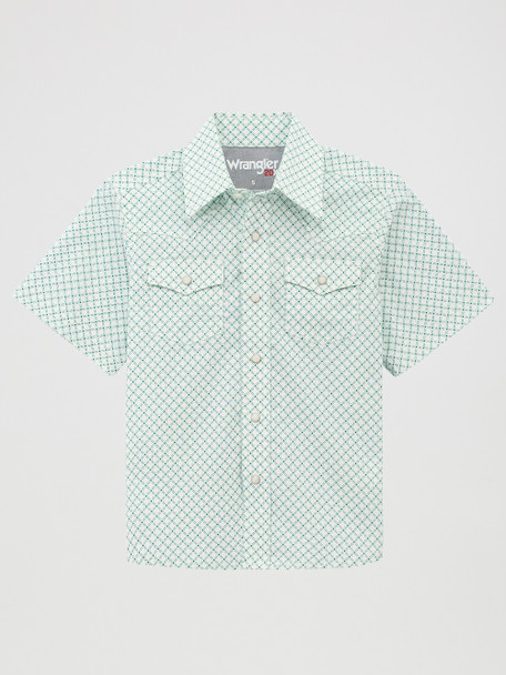 WRANGLER BOYS 20X GREEN PRINT - KIDS BOYS SHIRT - 112378805