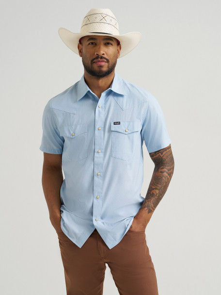 WRANGLER DROVER UTILITY LIGHT BLUE - MENS SHIRT  - 112375152
