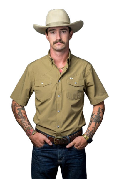 FERREL KAHKI PEARL SNAP - MENS SHIRT  - FSS1002333