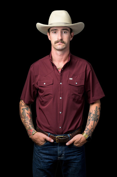 FERREL MAROON SNAP SHIRT - MENS SHIRT  - FSS1002331