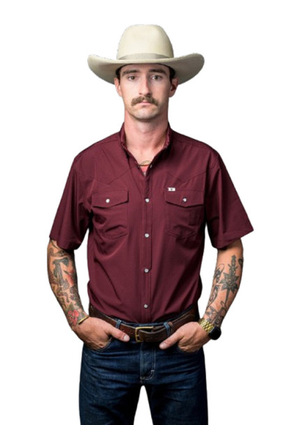 FERREL MAROON SNAP SHIRT - MENS SHIRT  - FSS1002331