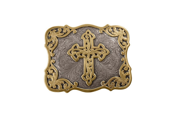 BLAZZIN ROXX RECTANGLE CROSS FILIGREE - ACC BUCKLE  - 37965