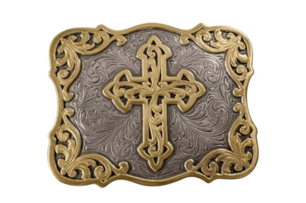 BLAZZIN ROXX RECTANGLE CROSS FILIGREE - ACC BUCKLE  - 37965