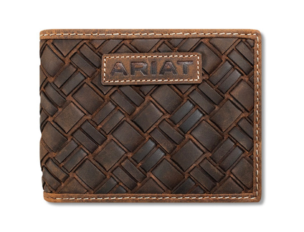 ARIAT BIFOLD BASKET WEAVE MED BROWN - ACCESSORIES WALLET  - A3567744