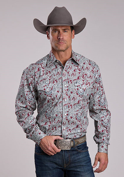 STETSON BLOODSTONE PAISLEY PRINT - MENS SHIRT  - 11-001-0425-2004RE