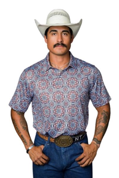 FERREL THE BENNETT RED PRINT - MENS POLO  - FP1026011