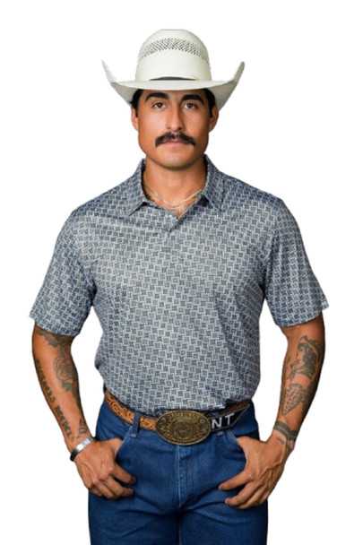 FERREL THE COLTON IN GREEEN PRINT - MENS POLO  - FP1026017