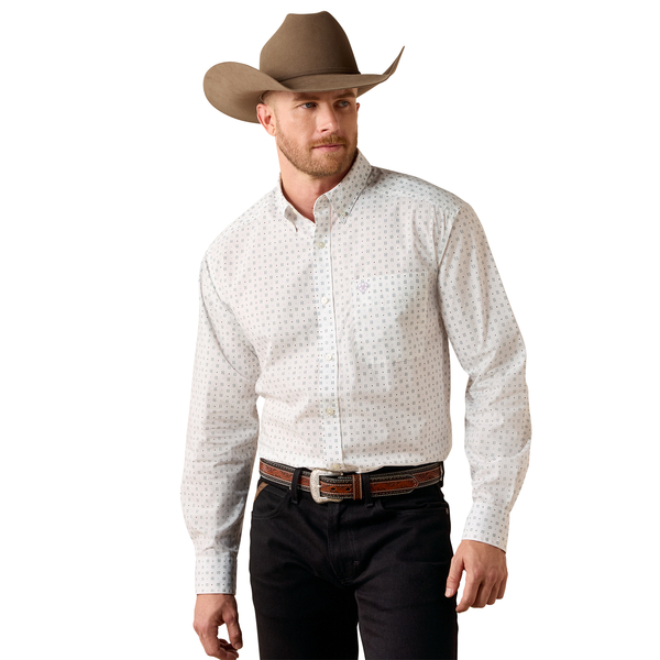 ARIAT SOMERS CLASSIC WHITE PRINT - MENS SHIRT  - 10073594