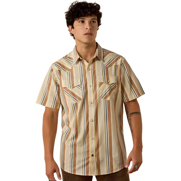 ARIAT RETRO HAWTHORNE SANDSHELL - MENS SHIRT  - 10073572