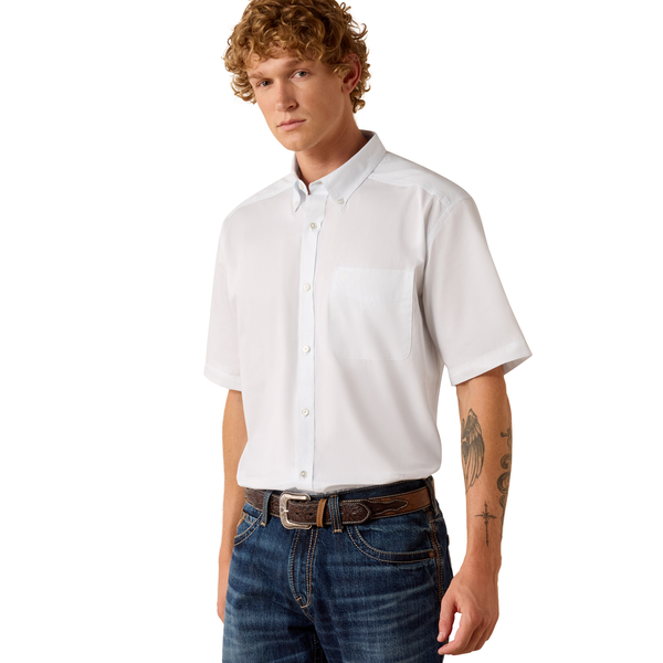 ARIAT LIGHTWEIGHT TWILL WHITE - MENS SHIRT  - 10073615