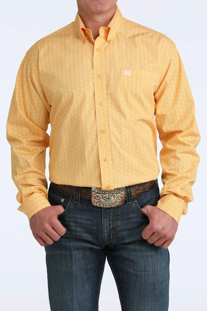 CINCH GOLD GEOMETRIC PRINT - MENS SHIRT  - MTW1106070