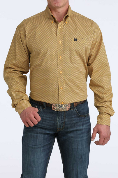 CINCH GOLD FLOWER PRINT - MENS SHIRT  - MTW1106071