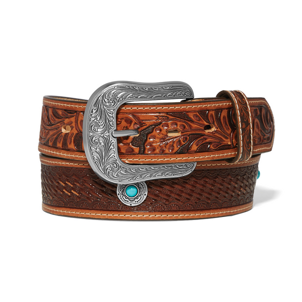 TONY LAMA DRUANGO DARK BROWN EMBOSS - ACCESSORIES BELT MEN - C14235