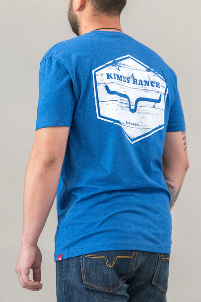 KIMES RANCH WOODEN HEX HEATHER COOL BLUE - MENS TEE  - MSH0000170