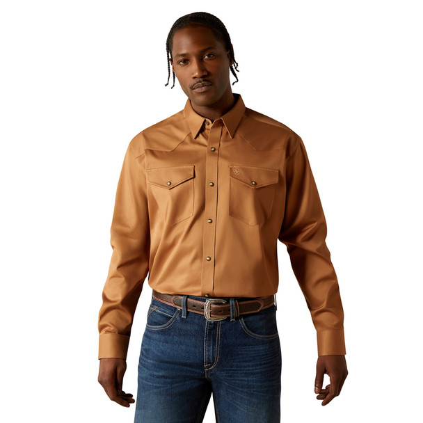 ARIAT SOLID TWILL CLASSIC FIT TAN - MENS SHIRT  - 10062473