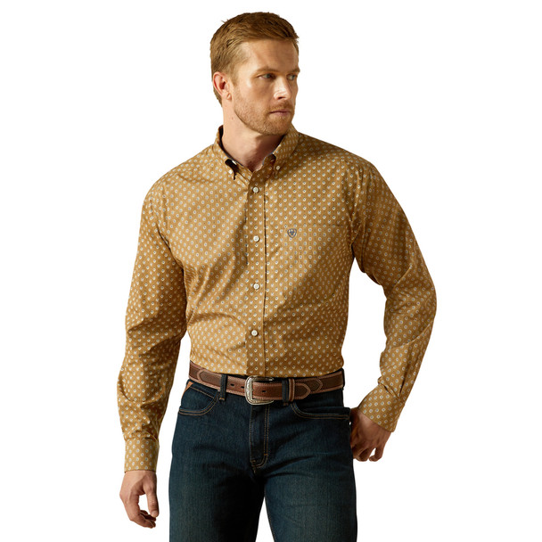 ARIAT WF DARRYL KHAKI PRINT - MENS SHIRT  - 10062196