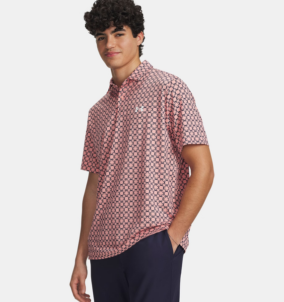 UNDER ARMOUR UA MATCHPLAY PINK PRINT - MENS POLO  - 6009800-604