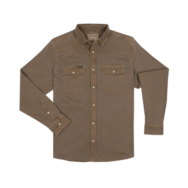 PONCHO  THE COTULLA BROWN DENIM - MENS SHIRT  - COTULLA