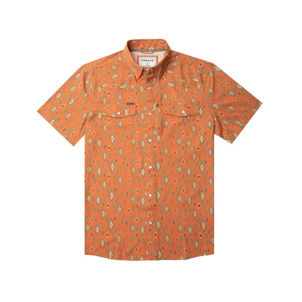 PONCHO  THE BISBEE ORANGE DIAMOND - MENS SHIRT  - THE BISBEE
