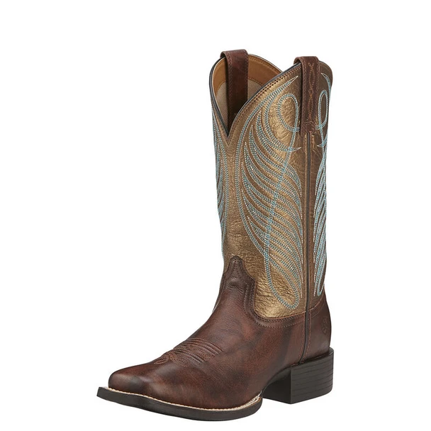 ARIAT ROUND UP YUKON BROWN WIDE SQ - BOOT LADIES  - 10016317
