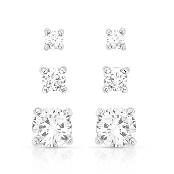 MONTANA SILVERSMITHS SHINE BRIGHT TRIPLE CRYSTAL - ACCESSORIES JEWELRY EARRINGS - ER5646