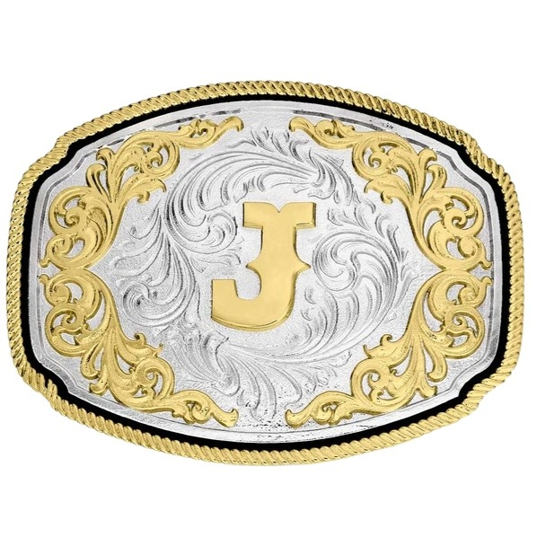ATTITUDE BY MONTANA SILVERSMITHS WESTERN INITIAL BUCKLE J - ACC BUCKLE  - A1047J