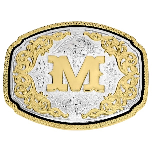 ATTITUDE BY MONTANA SILVERSMITHS WESTERN INITIAL BUCKLE M - ACC BUCKLE  - A1047M