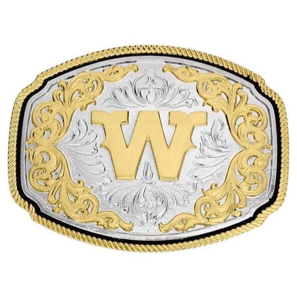 ATTITUDE BY MONTANA SILVERSMITHS WESTERN INITIAL BUCKLE W - ACC BUCKLE  - A1047W