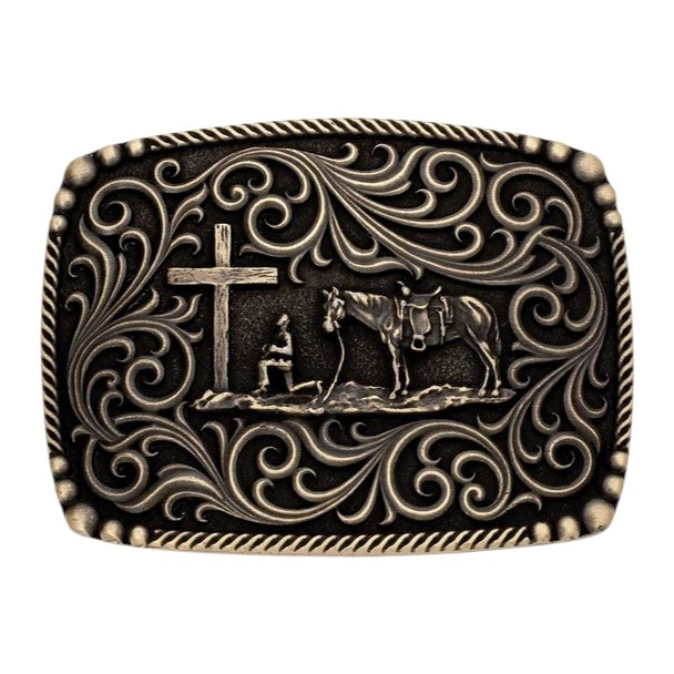 ATTITUDE BY MONTANA SILVERSMITHS SURROUNDED BY FAITH - ACC BUCKLE  - A1076C