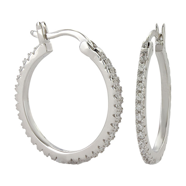 MONTANA SILVERSMITHS MEDIUM CLEAR STONE HOOP - ACCESSORIES JEWELRY EARRINGS - ER3875