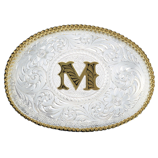 MONTANA SILVERSMITHS INITIAL M SILVER  TWO TONED - ACC BUCKLE  - 700M