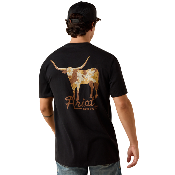 ARIAT COWMOOFLAGE BLACK - MENS TEE  - 10073419