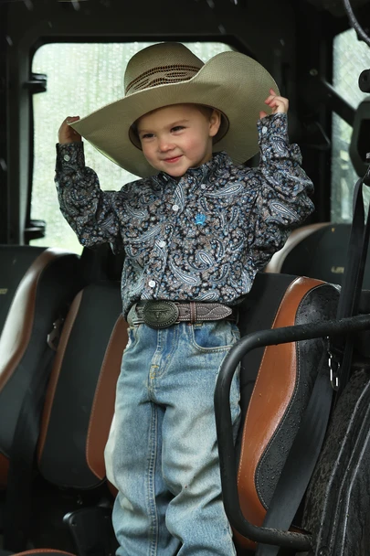 CINCH TODDLER BLACK PASILEY PRINT - KIDS BOYS SHIRT - MTW7061416