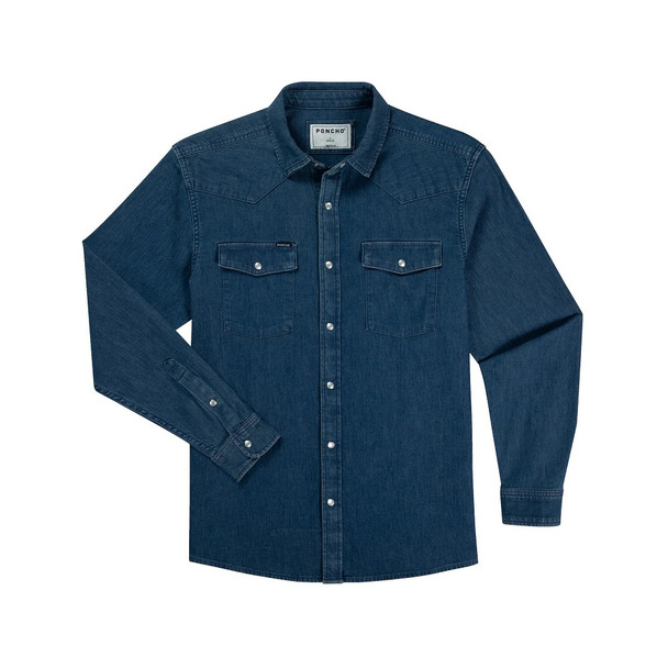 PONCHO  THE SANDERSON DARK WASH - MENS SHIRT  - THE SANDERSON