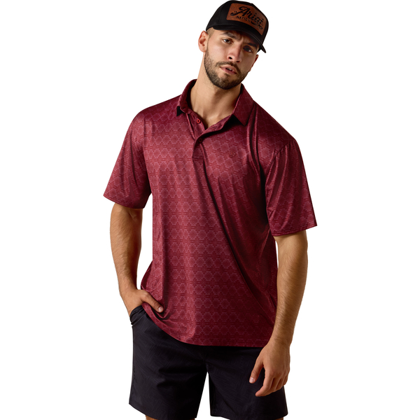 ARIAT SCARLET HEATHER SOUTHWEST - MENS POLO  - 10073584