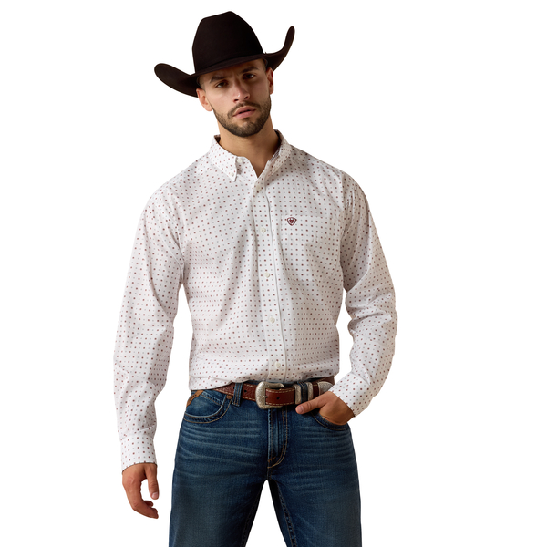 ARIAT WF WAVERLY WHITE GEO PRINT - MENS SHIRT  - 10073681
