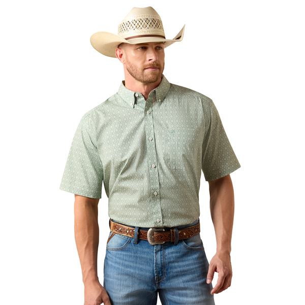 ARIAT LAUREL GREEN SOUTHWEST PRINT - MENS SHIRT  - 10073697