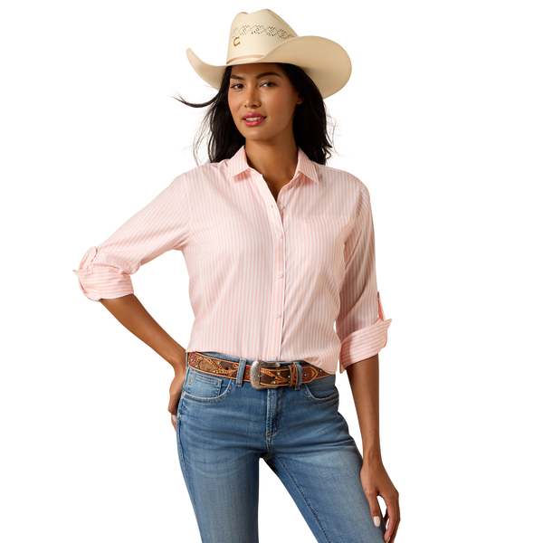 ARIAT VENTEK PEACH STRIPE PRINT - LADIES SHIRT  - 10073444