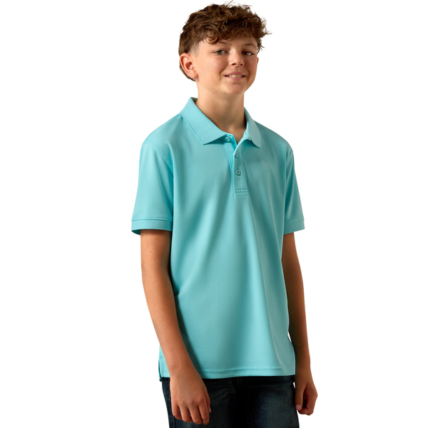 ARIAT TEK ANGEL BLUE POLO - KIDS BOYS POLO - 10073479