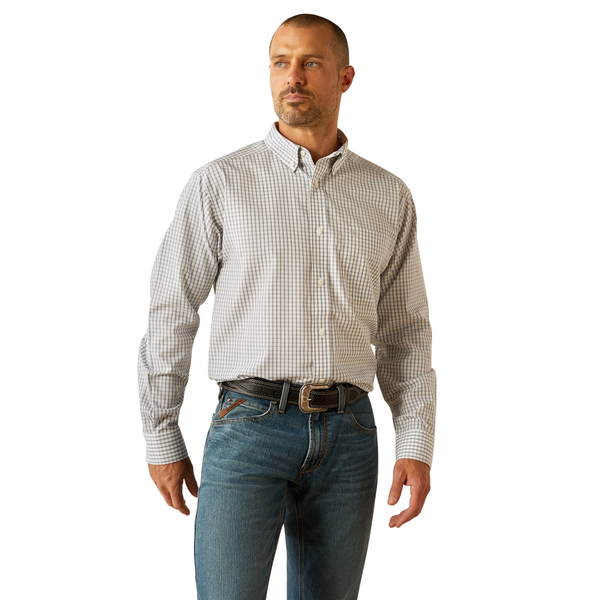 ARIAT WF OLSEN WHITE CLASSIC PLAID - MENS SHIRT  - 10054828