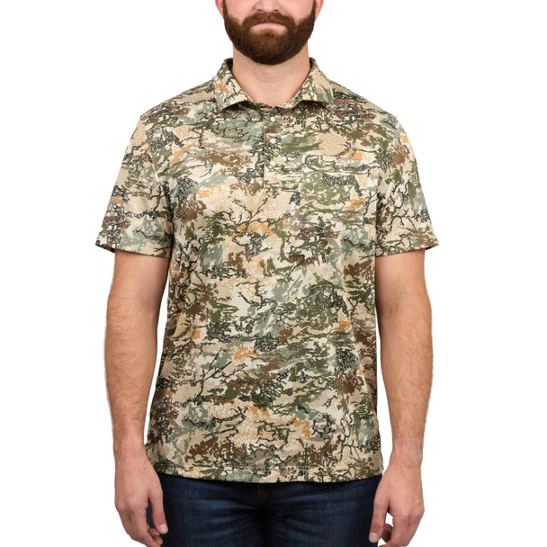 GAMEGUARD DIGITAL PALO DURO GREEN CAMO - MENS POLO  - 1029GGD