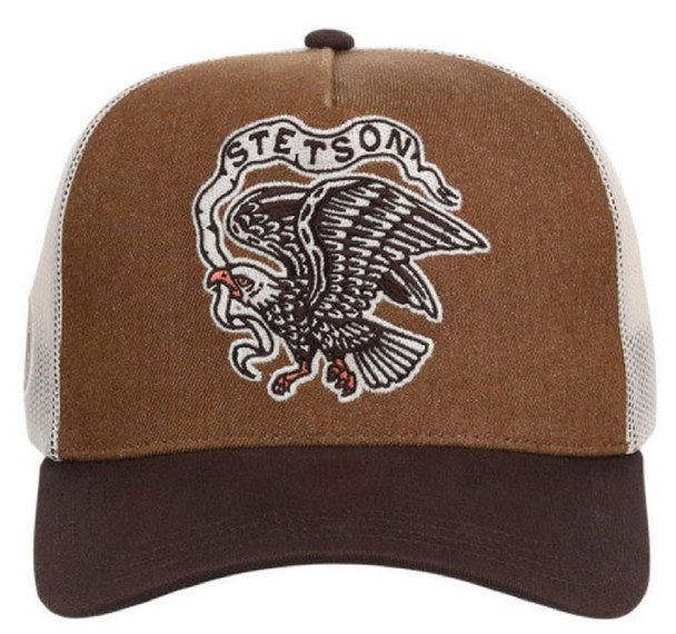 STETSON EAGLE EMBROIDERED BROWN - HATS CAP  - 07-077-0102-0149BR