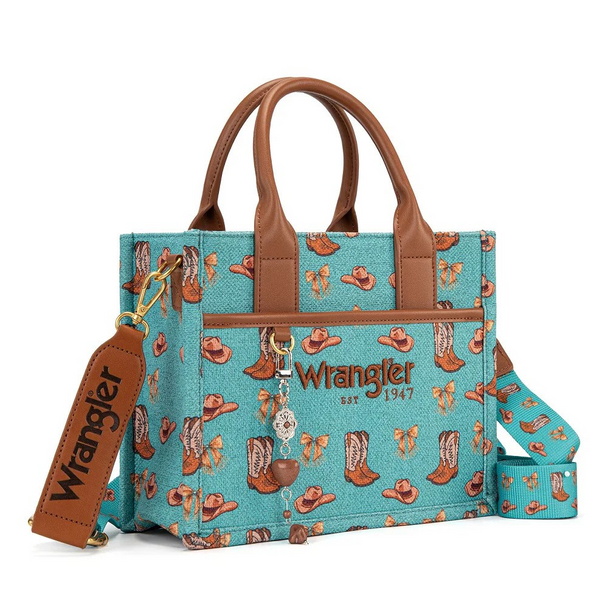 WRANGLER RODEO ICONS CANVAS TURQUOISE - LADIES PURSES  - WG524-8120STQ