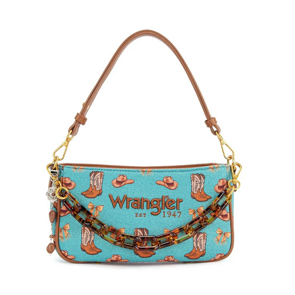 WRANGLER BAGUETTE TURQUOISE PRINT - LADIES PURSES  - WG524-8633TQ
