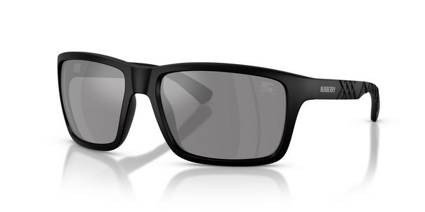 BURBERRY MATTE BLACK W GREY MIRROR SILV - SUNGLASS BURBERRY  - 448334646G