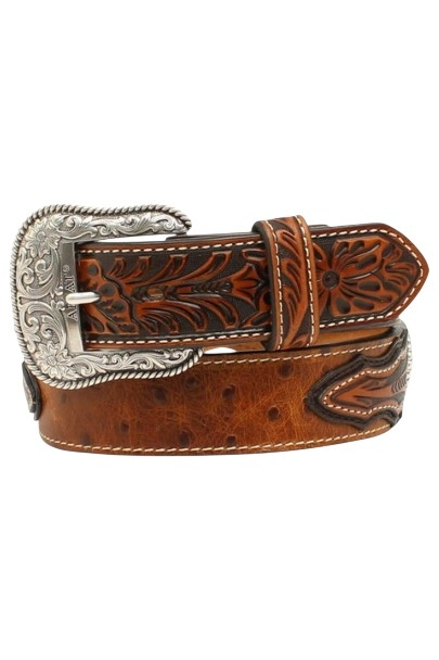 ARIAT FAUX OSTRICH TEXTURED LEATHER - ACCESSORIES BELT MEN - A1024402