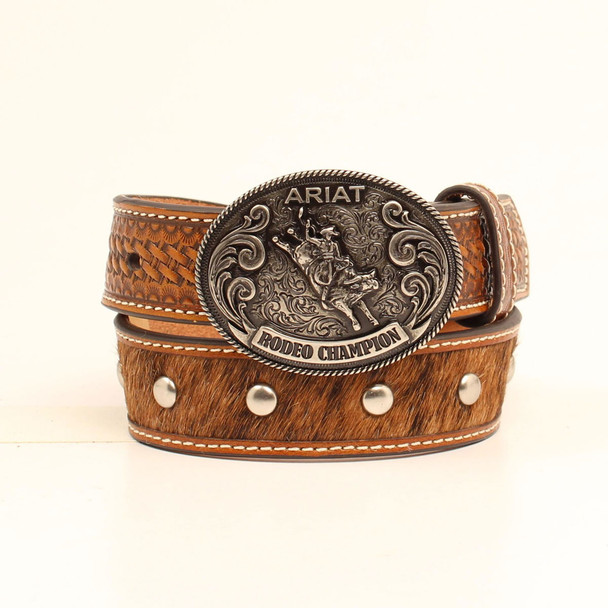 ARIAT CALFHAIR RODEO CHAMPION BUCKLE - ACCESSORIES BELT KIDS - A1305608