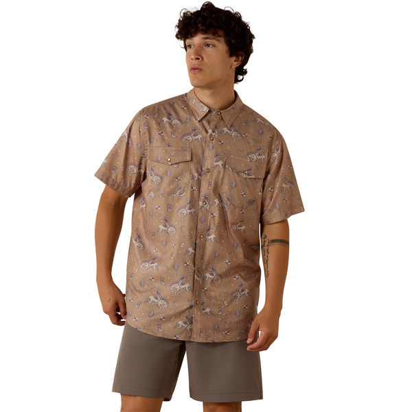 ARIAT VENTEK CARTOUCHE FITTED PRINT - MENS SHIRT  - 10073869