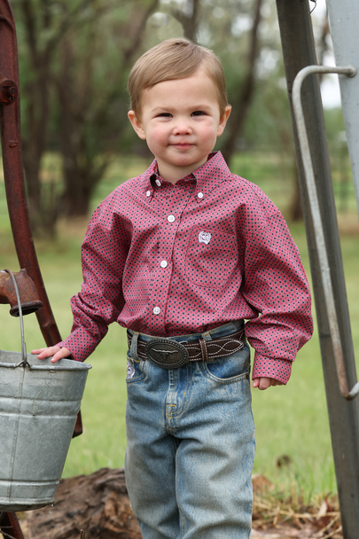 CINCH TODDLER PINK GEO PRINT - KIDS BOYS SHIRT - MTW7061420
