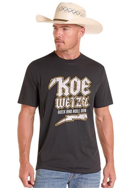 ROCK & ROLL KOE WETZEL BLACK GRAPHIC TEE - MENS TEE  - BU21T09154